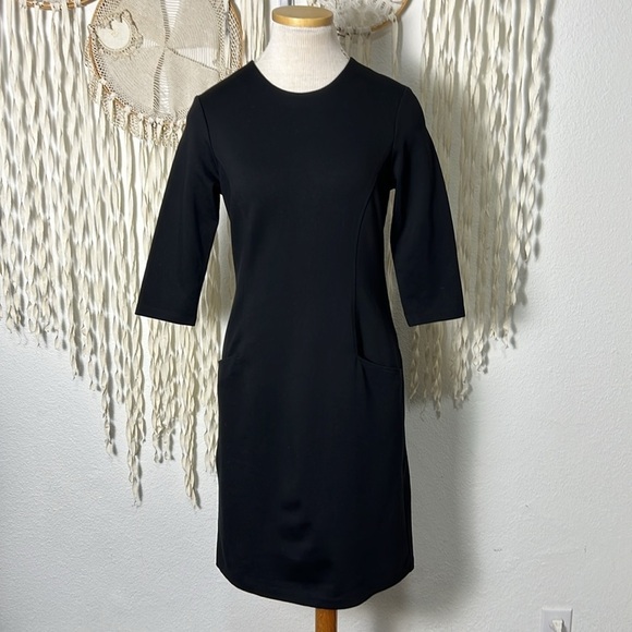 J. McLaughlin Little Black Dress Quarter Sleeve Size Small - Picture 1 of 11